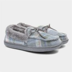 Jo & Joe Pembroke Womens Grey Tartan Moccasin 11 Jo & Joe Pembroke Womens Grey Tartan Moccasin -UK Shoe Sales 2024 699507 2 L06.20230308000320