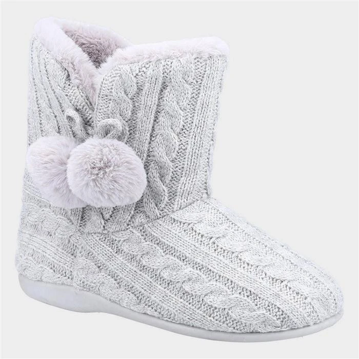 Fleet & Foster Apple Womens Grey Bootie Slipper 3 Fleet & Foster Apple Womens Grey Bootie Slipper