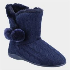 Fleet & Foster Apple Womens Blue Bootie Slipper