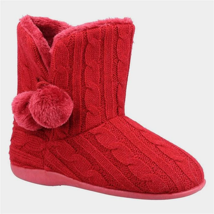 Fleet & Foster Apple Womens Red Bootie Slipper 3 Fleet & Foster Apple Womens Red Bootie Slipper